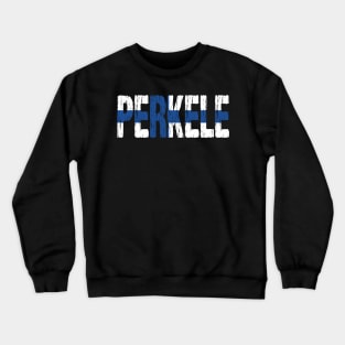 Perkele Finnish Flag Distressed Crewneck Sweatshirt